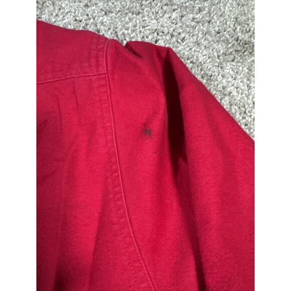 Vintage St Johns Bay Shirt Mens X-Large Red Chamois Cloth Button Up Made USA 90s - Picture 6 of 11